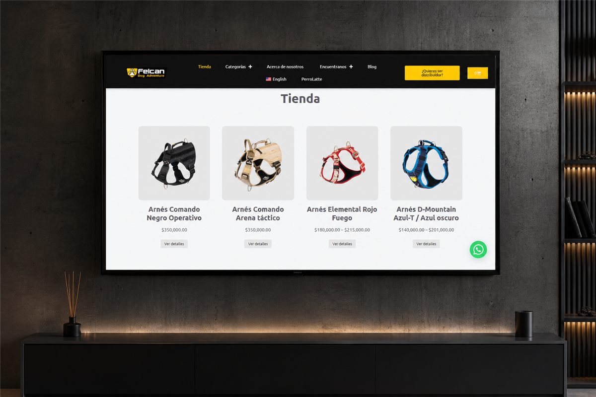 Tienda online de Felcan Dog Adventure desarrollada por Uno Web
